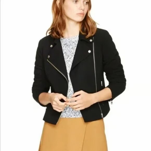 Wilfred Black Crepe Moto Jacket in Size Small - Picture 1 of 6